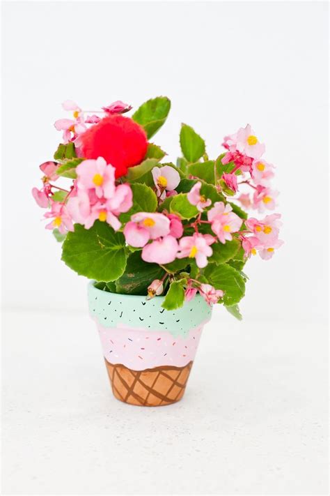 Waffle Cone Ice Cream Painted Flower Pots Painted Flower Pots Ice