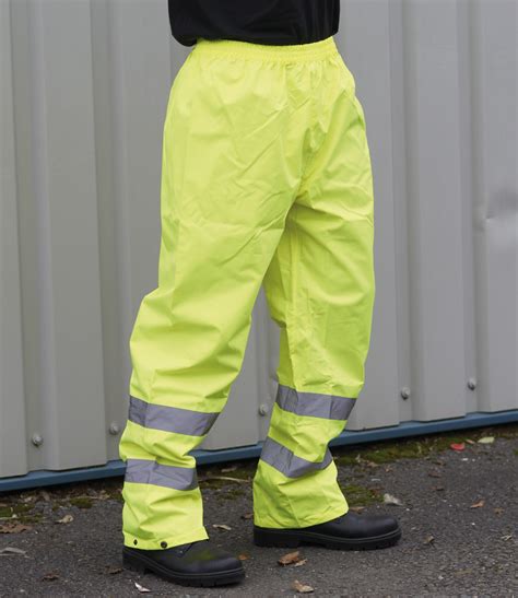 Yellow High Vis Waterproof Over Trousers Bodyguard Workwear