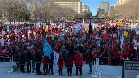 Thousands Join Budget Cut Protest Outside Alberta Legislature Cbc News