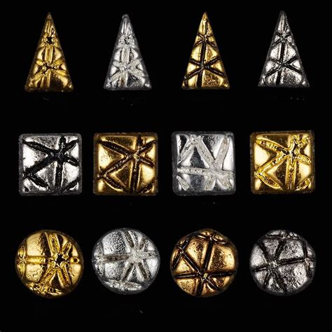 30pcs Vintage Gold Silver Metal Nails Charms Jewelry Accessories 3d