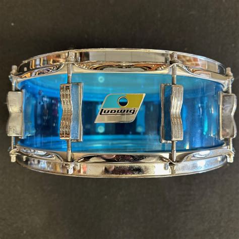 Used Vintage Ludwig Vistalite Snare Drum 5x14 Blue