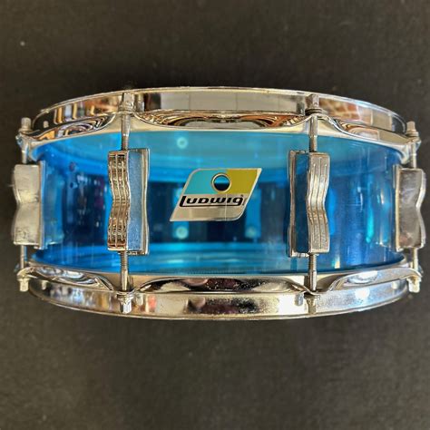 Used Vintage Ludwig Vistalite Snare Drum 5x14 Blue