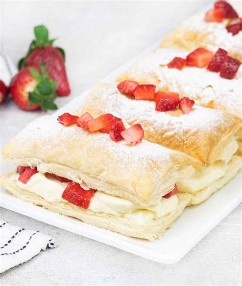 Strawberry Mille Feuille Recipe - Recipe Tale