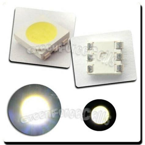 100 Pcs PLCC 6 5050 POWER SMT SMD 3 CHIPS Natural White LED Llight Lamp