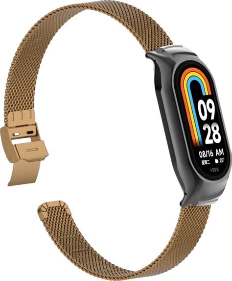 By Qubix Milanese Bandje Met Case Bruin Xiaomi Smart Band Bol