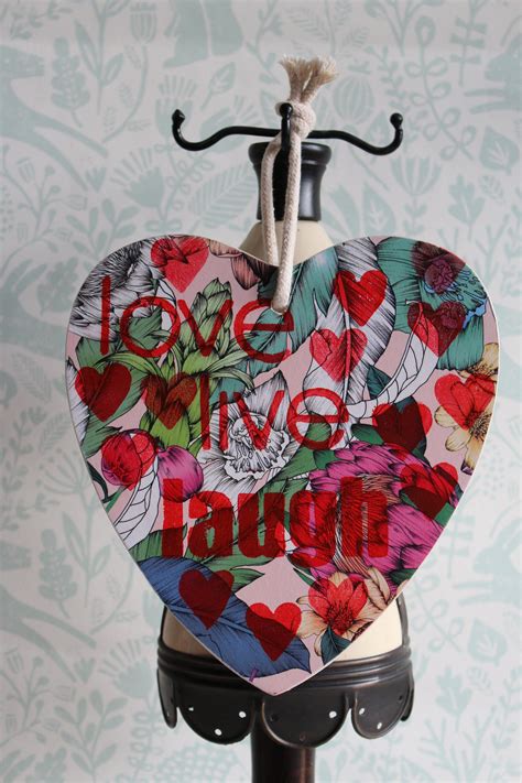 Heart Plaque Wooden Heart Wall Hanging Decoupaged Heart Etsy Wooden