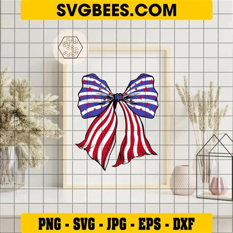 Retro American Flag Coquette Bow Patriotic Svg 4th Of July Coquette Bow Svg America Coquette