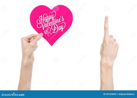 Valentine S Day And Love Theme Hand Holds A Greeting Card In The Form