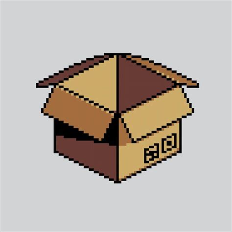 Premium Vector Pixel Art Illustration Cardboard Box Pixelated