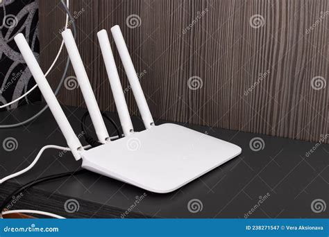 White Modem Cable Stock Photo 80766258