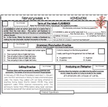 No Prep HOMEWORK for the ENTIRE Year! - English, Oh My! 