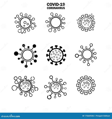 Virus Covid Eller Bakterier Vektor Illustrationer Illustration Av