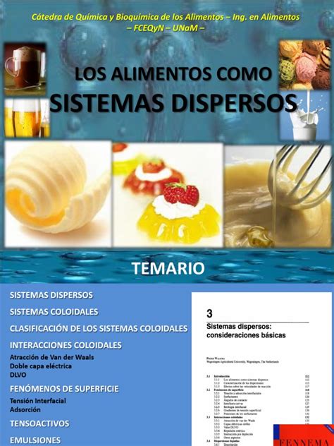 2017 Clase Alimentos Como Sistemas Dispersos Pdf Coloide Emulsión