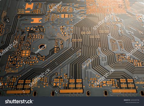 Closeup Black Blank Printed Circuit Board Stock Photo 1645250158