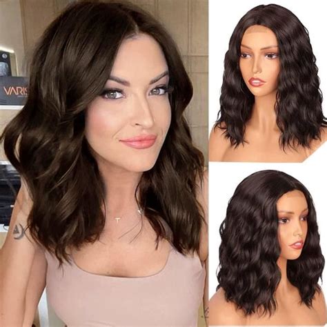 Perruque Ondulé Femme Naturelle Lace Hairline Frontal Wig Perruques De