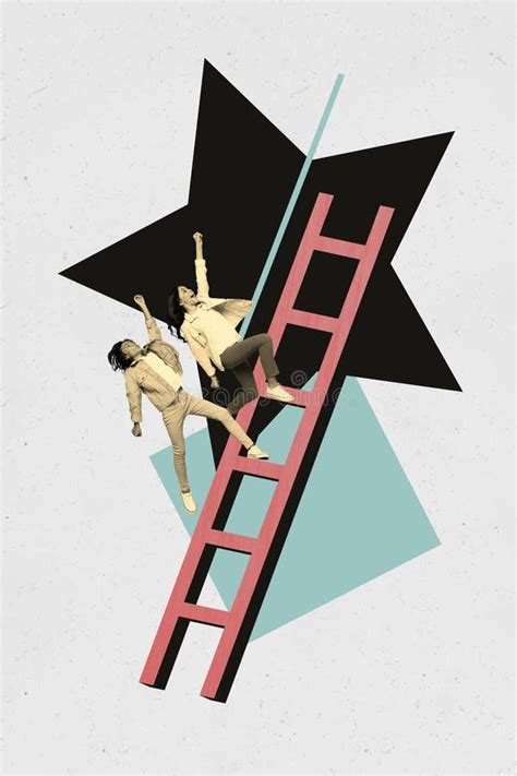 Vertical Poster Collage Young Ambitious Girls Leadership Achieve Goal