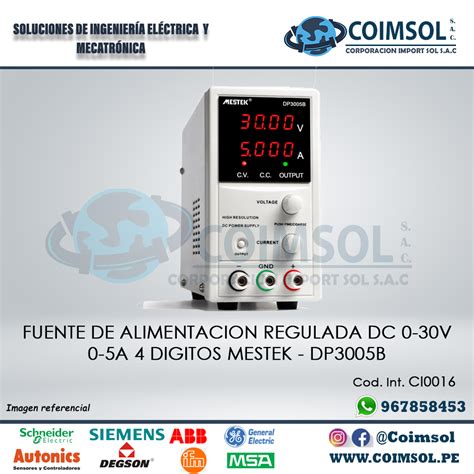 FUENTE DE ALIMENTACION REGULADA DC 0 30V 0 5A 4 DIGITOS MESTEK