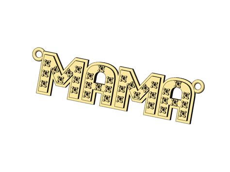 Stl File Diamond Mama Name Pendant 3d Print Model 💎 ・3d Printing