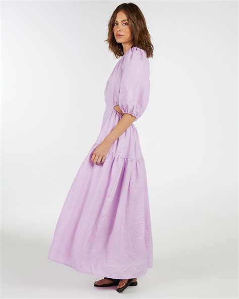 Gathered Linen Maxi Dress Airrobe