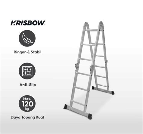 KRISBOW 3 3M TANGGA LIPAT ALUMINIUM SERBAGUNA 4X3 STEPS Lazada Indonesia