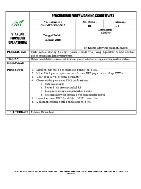 Spo Pengukuran Ews Pdf