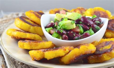 Tostones with Bean Salsa