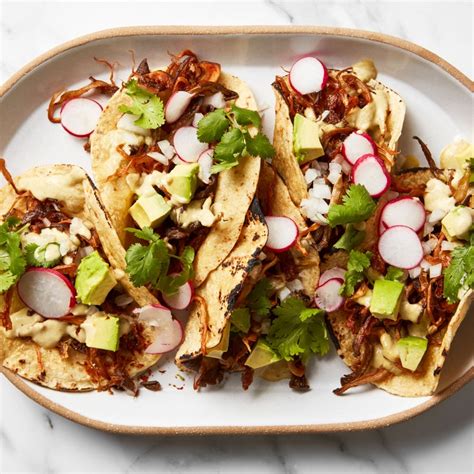 The Best Vegetarian Tacos Start With Crispy Pulled Mushrooms Epicurious