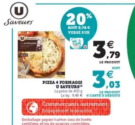 Promo Pizza Fromages U Saveurs Chez Super U Icatalogue Fr