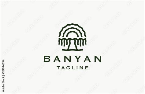 Banyan tree logo icon design template flat vector illustration Stock ...