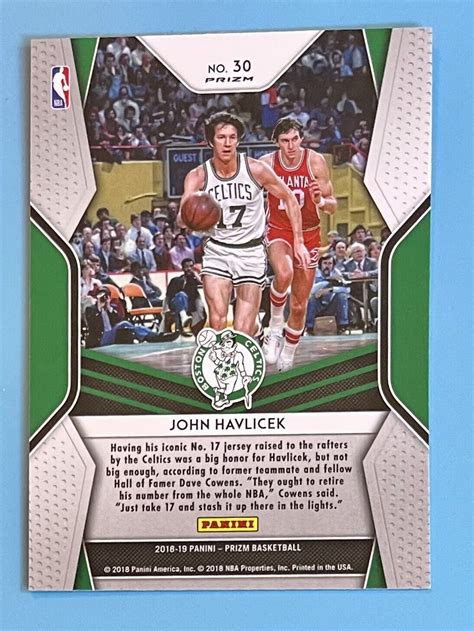 2018 19 Panini Prizm Dominance Silver Prizm 30 John Havlicek For