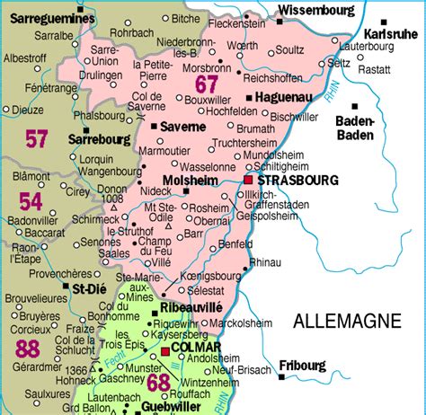 Carte De L Alsace Détaillée Carte
