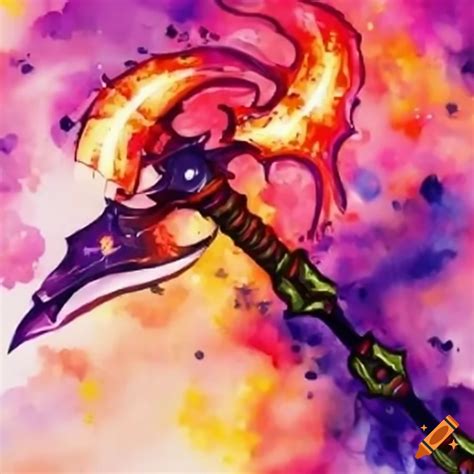 Exaggerated Elemental Sword And Scythe In Anime Style On Craiyon