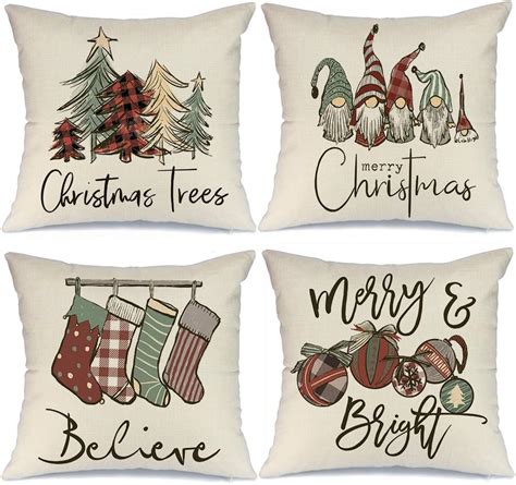 Amazon Aeney Christmas Pillow Covers X Set Of Buffalo Plaid