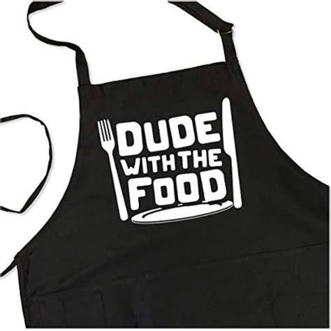 Dude With The Food Funny Apron For Dad 1 Size Fits All Chef Apron