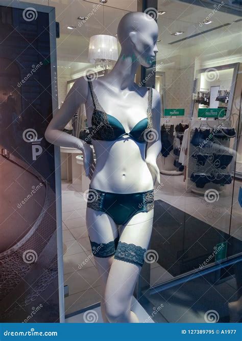 Palmers Green Lace Lingerie Set On Display Editorial Image Image Of