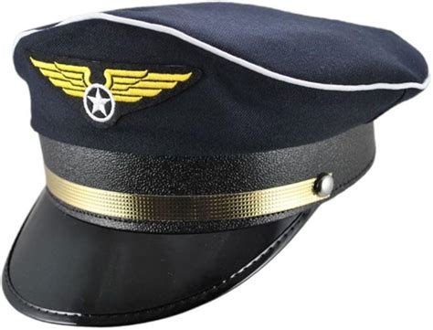 Aichiyu Pack Of Captain Pilot Hat Cap Airline Pilot Captain Aviator Airplane Navy Costume Hats ...