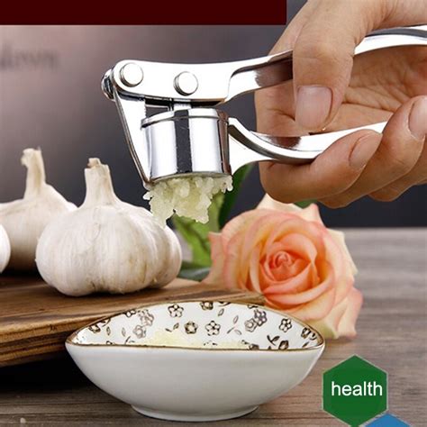 1pc Stainless Steel Garlic Press Peel Mince Tool Home Kitchen Alloy