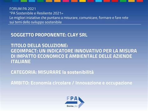 Premio Pa Sostenibile E Resiliente Template Ppt Ppt