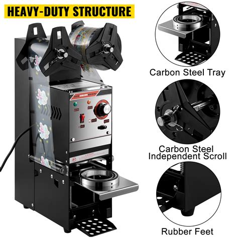 Vevor Semi Automatic Cup Sealing Machine Cup Sealer Black Cups