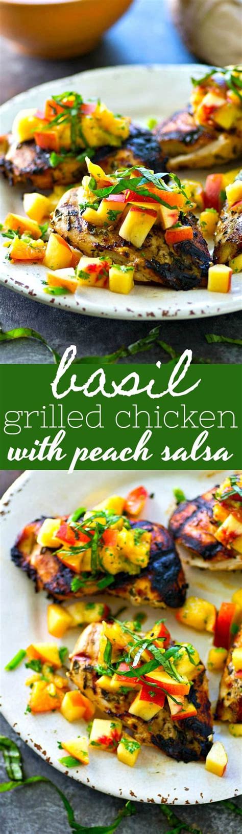 Basil Grilled Chicken With Peach Salsa