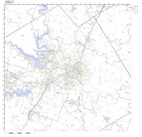 Temple Tx Zip Code Map Laminated Office Products