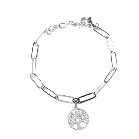 Bracciale Catena Acciaio Albero Della Vita Feelings Jewels