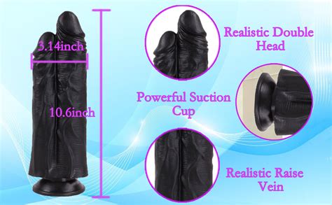 Amazon Two In One Double Ended Massive Dildo Realistic Double Head Penis Big Black Huge