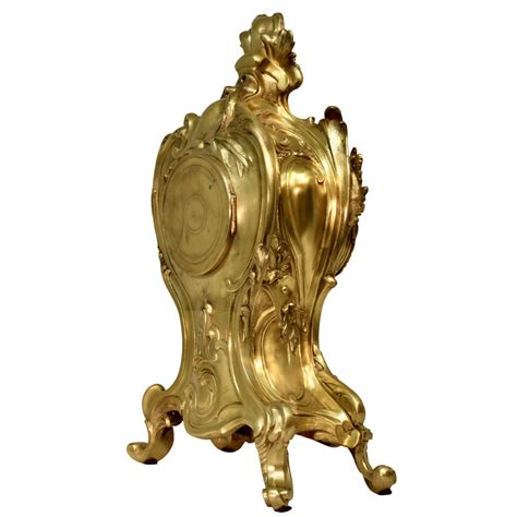 French Gilt Brass Mantel Clock Renaissance Antiques