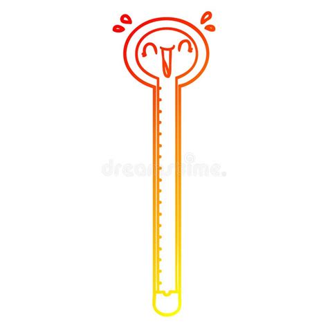 Un Creativo Termómetro De Dibujo De Líneas De Gradiente Cálido Se Ríe