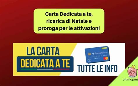 Carta Dedicata A Te Ricarica Per Natale E Proroga Al Ecco I