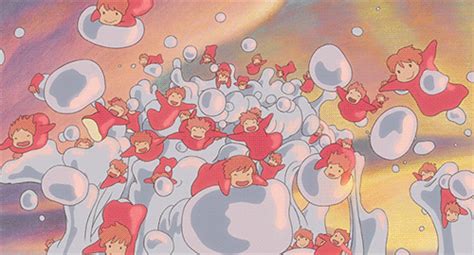 There Are Many Cartoon Characters In The Air With Bubbles On Their