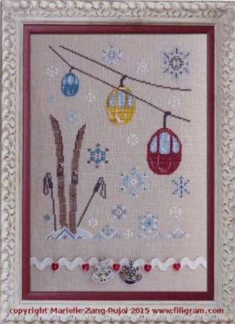 Filigram Ski Day Cross Stitch Pattern Silk Pack Sold Etsy