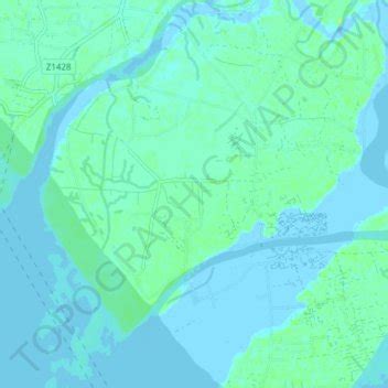 Noakhali District topographic map, elevation, terrain