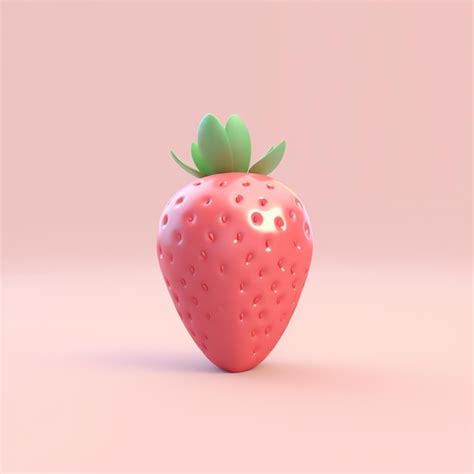 Premium Ai Image 3d Strawberry Icon With Colorful Background